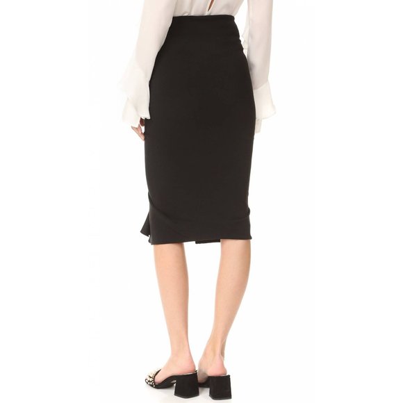 Veronica Beard Drew Cascade Ruffle Pencil Skirt - Black - Picture 3 of 10